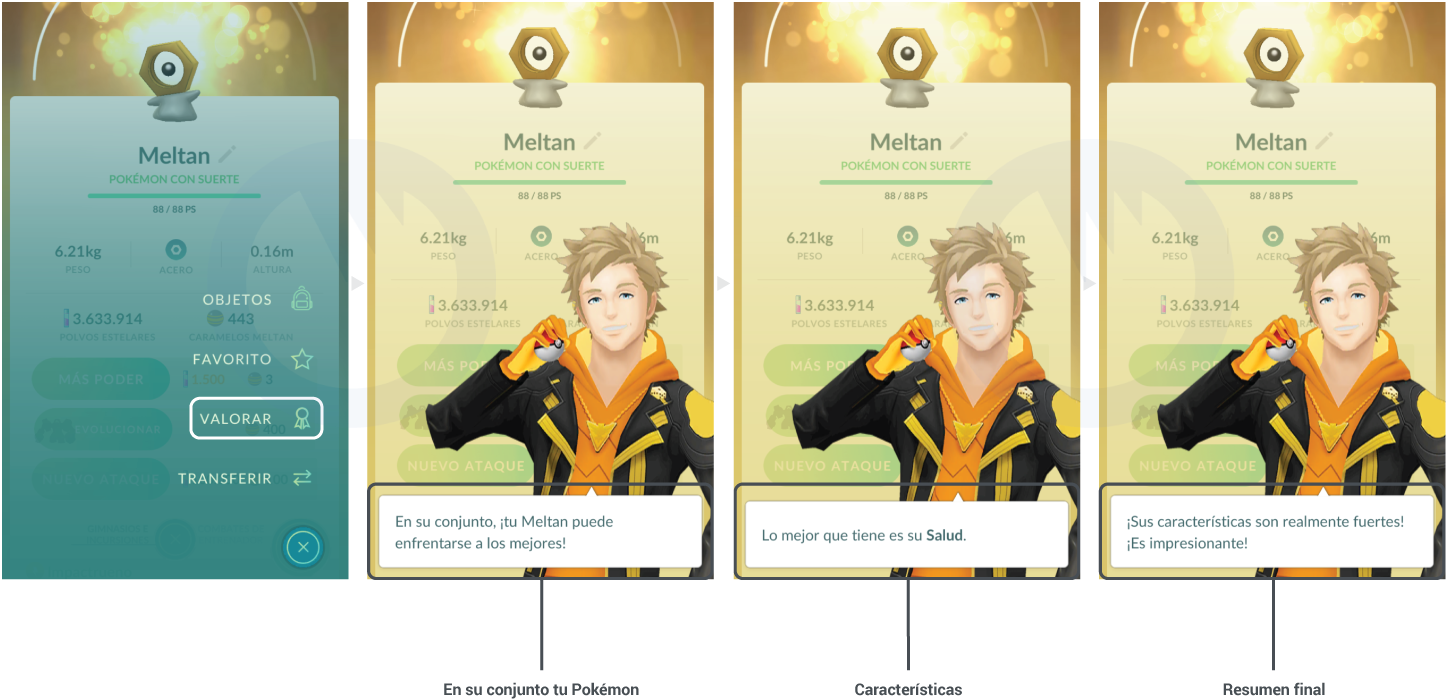 Valoración de un Pokémon para la Calculadora de IV para Pokémon GO